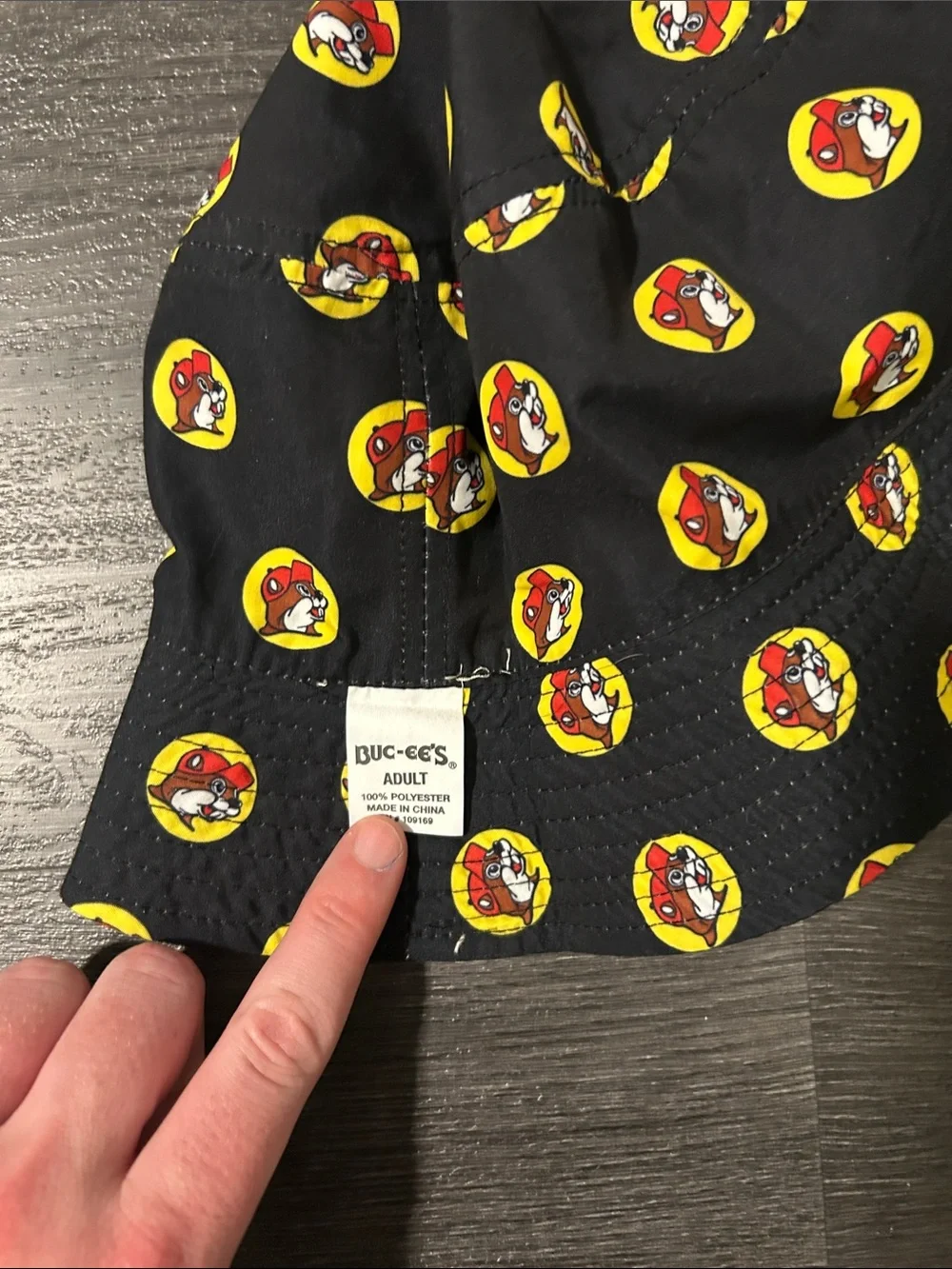 Kids Beige Bucket Hat with Playful Character Patch